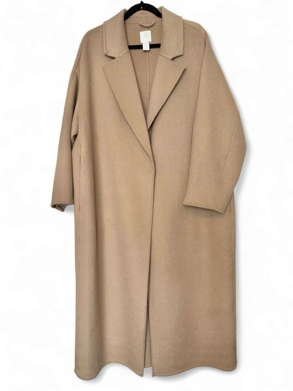 NWOT H&M Handmade Wool-Blend Oversized Coat in Camel Size Large